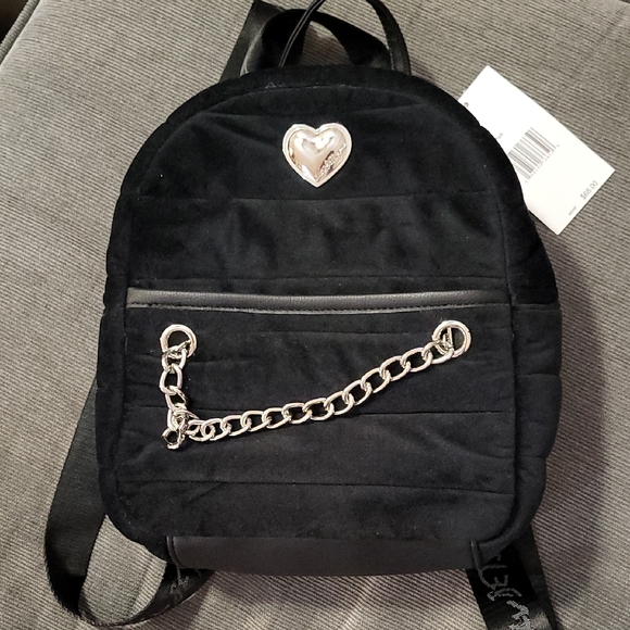 Betsey Johnson Handbags - Betsey Johnson NWT Black Heart-Embellished Backpack